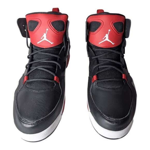 NIKE Air Jordan Flight Club 91 "Black University Red" Sneakers Size 12 - Picture 4 of 11